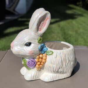 🐰Limited Edition Hermiage Pottery Easter Bunny Flower Pot